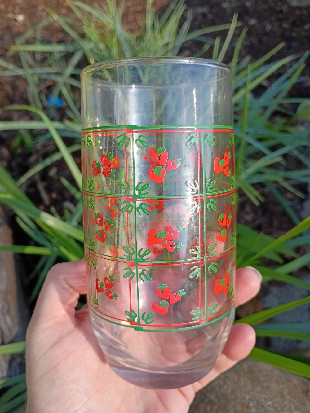 Vtg Set of Anchor Hocking Strawberry & Lattice 5